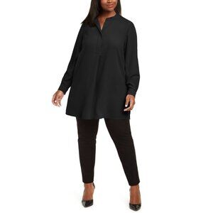 Anne Klein Women's Tunic Shirt Jacket Black Size 3X MSRP $99